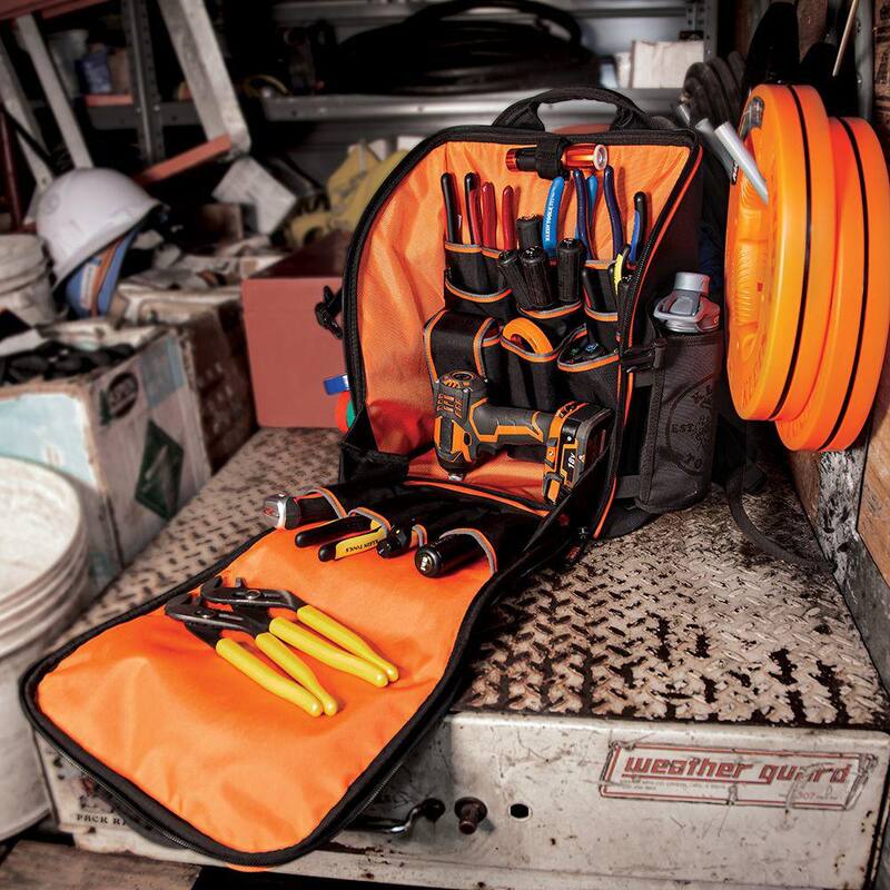 Klein Tools Tradesman Pro 17.25 in. Tool Station Backpack with Worklight - 55655