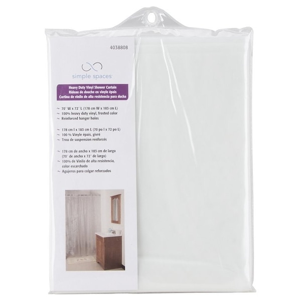 Simple Spaces Shower Curtain, Vinyl, Frosted, Frosted - SD-MCP01-F3L