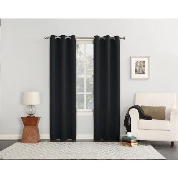 Sun Zero Sun Zero 6006037 80 x 84 in. Norwich Black Blackout Curtains - Pack of 2 - 6006037