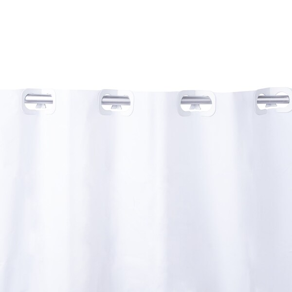 Kenney Mfg FlexHook Medium Weight PEVA Shower Curtain Liner, 71in W x 74in H, White - KN61377