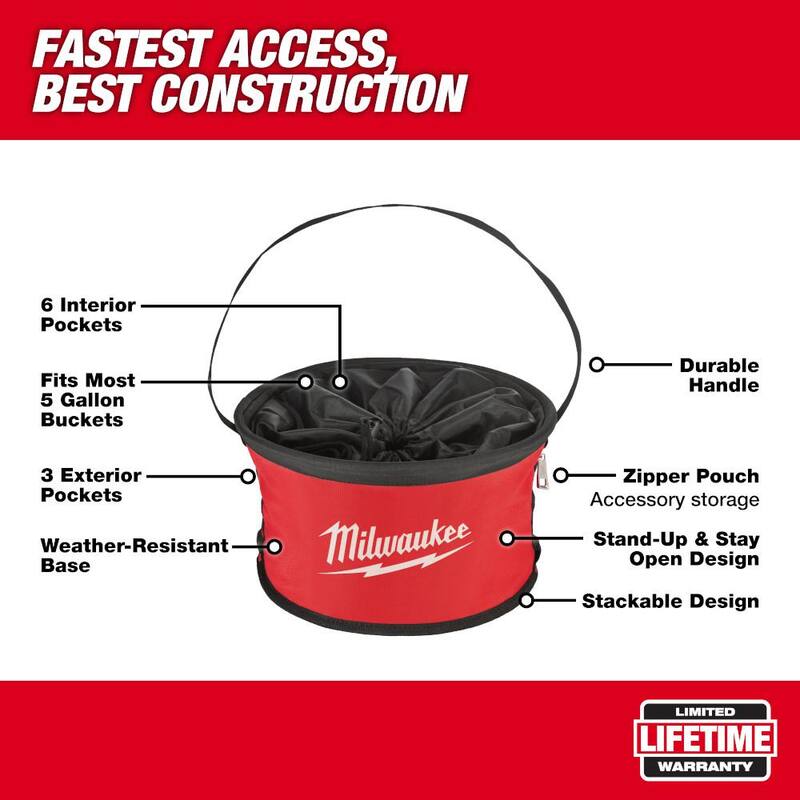 Milwaukee 12 in. Parachute Organizer Tool Bag With 6 Internal Pockets - 48-22-8170