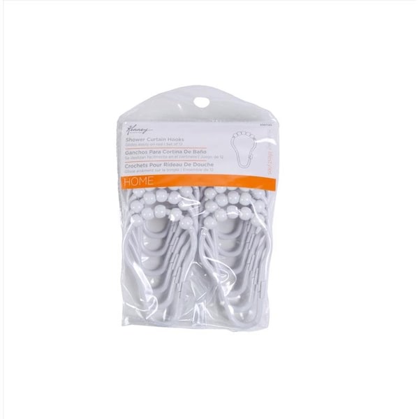Kenney Mfg Kenney White Plastic Shower Curtain Rings 12 pk - KN67140V1