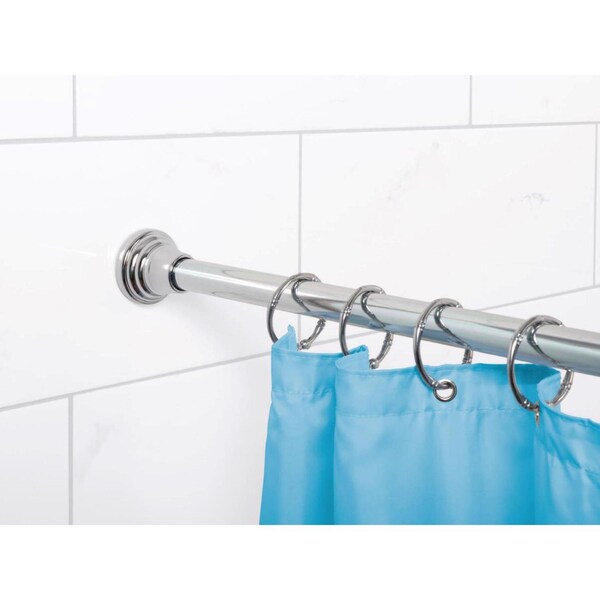 Zenith Metal Zenna Home NeverRust Shower Curtain Rod 72 in. L Chrome Silver - 661ALSS