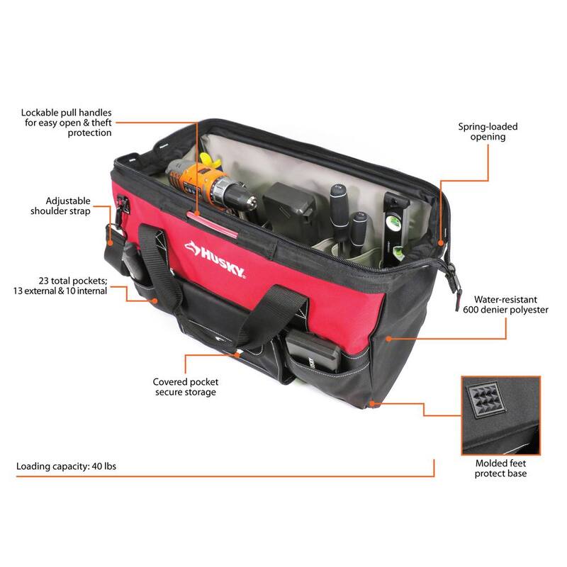 Husky 22 in. Spring-Loaded Tool Bag - 1H-2220-SLO