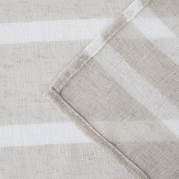 Homeroots 72 x 70 x 1 in. Taupe & White Striped Shower Curtain - 399767