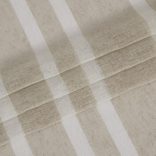 Homeroots 72 x 70 x 1 in. Taupe & White Striped Shower Curtain - 399767