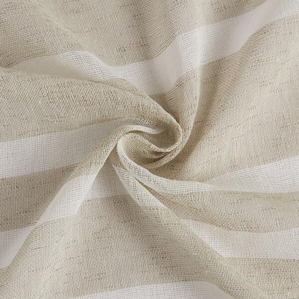 Homeroots 72 x 70 x 1 in. Taupe & White Striped Shower Curtain - 399767