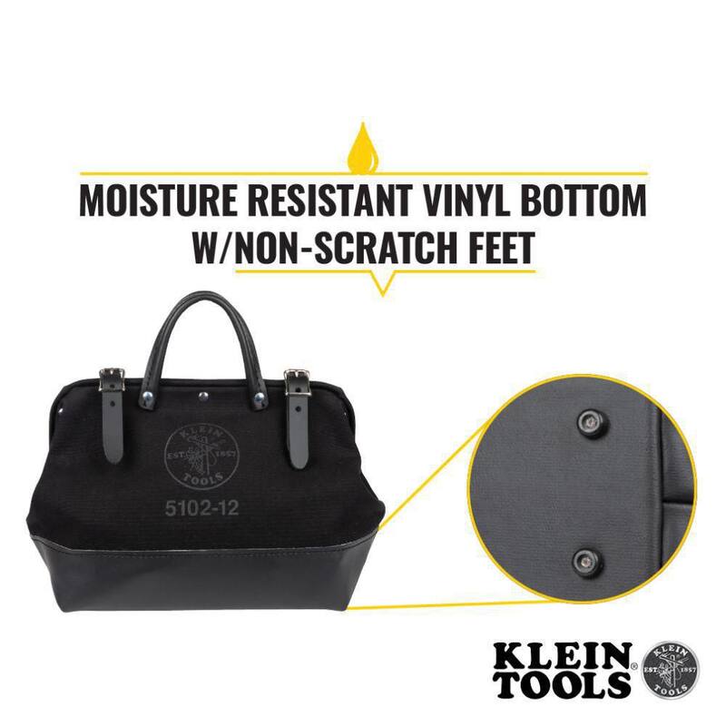 Klein Tools 12 in. Tool Bag, Black Canvas - 510212BLK