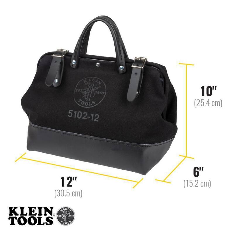 Klein Tools 12 in. Tool Bag, Black Canvas - 510212BLK