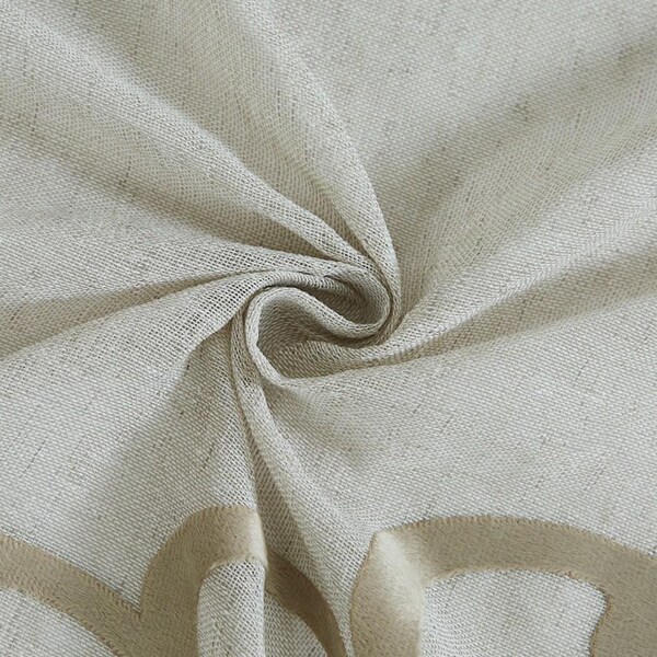 Homeroots 72 x 70 x 1 in. Gold Contemporary Velvet Scroll Shower Curtain - 399762