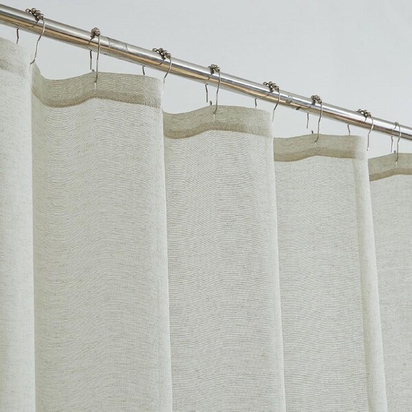 Homeroots 72 x 70 x 1 in. Gold Contemporary Velvet Scroll Shower Curtain - 399762