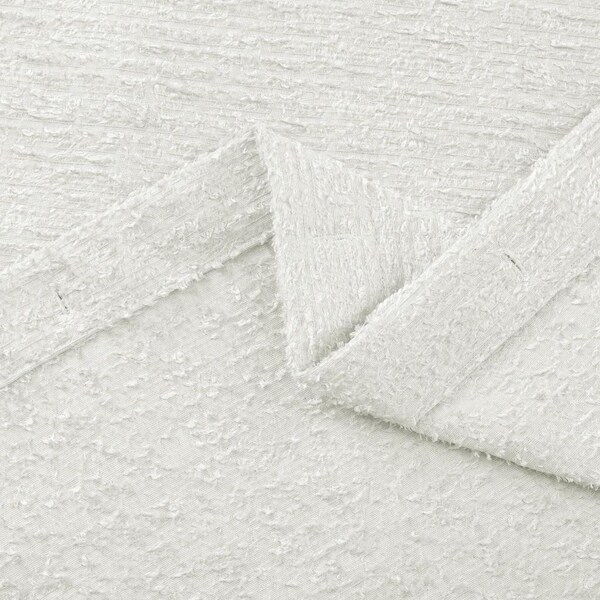 Homeroots 72 x 70 x 1 in. Pearl White Soft Textured Shower Curtain - 399745