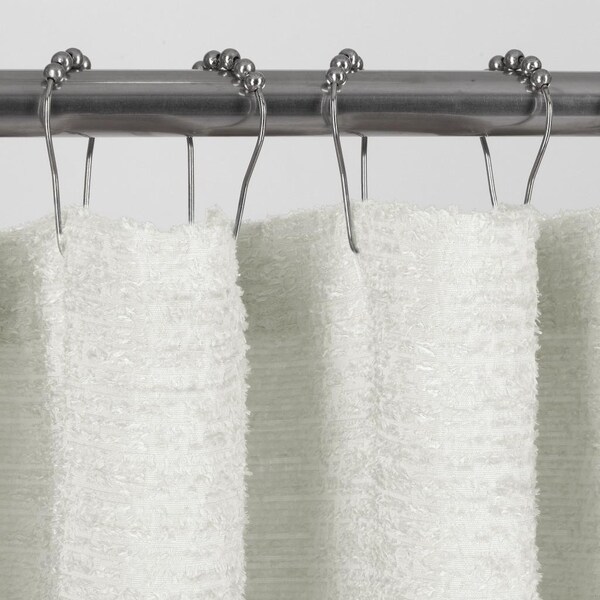 Homeroots 72 x 70 x 1 in. Pearl White Soft Textured Shower Curtain - 399745