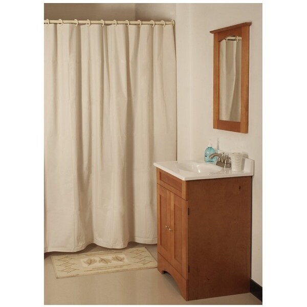 Simple Spaces Shower Curtain, Vinyl, White, White - SD-MCP01-W3L