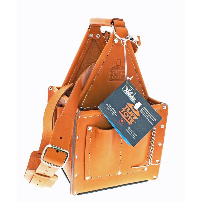 IDEAL 10.75 in. Tuff-Tote Ultimate Tool Bag Carrier Premium Leather with Strap - 35-975
