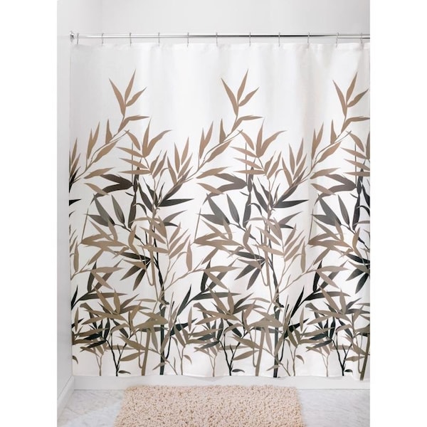 Interdesign InterDesign Anzu 72 in. H X 72 in. W Black/Tan Natural Bamboo Shower Curtain Polyester - 36522