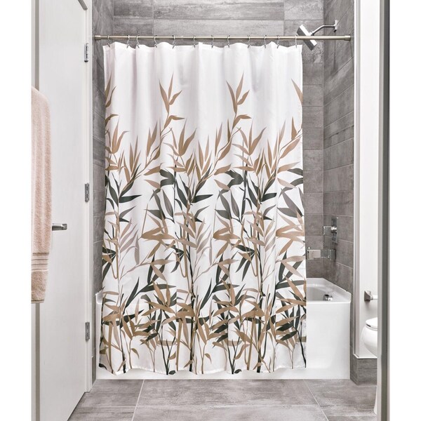 Interdesign InterDesign Anzu 72 in. H X 72 in. W Black/Tan Natural Bamboo Shower Curtain Polyester - 36522