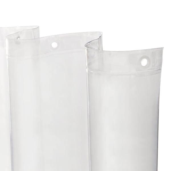 Kenney Mfg Microban Protected Lightweight PEVA Shower Liner, 70in W x 72in H, Clear, 2-Pack - MB61122PK2