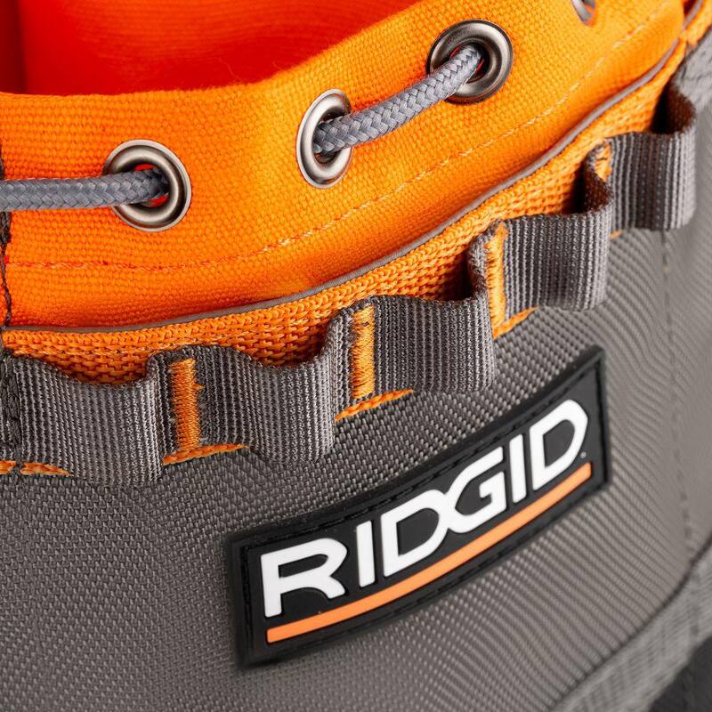 RIDGID 10 in. 19 Pocket Professional Grade Small Parts Organizer Tool Bag - RD25001-TH