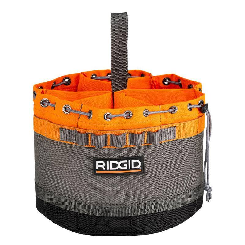 RIDGID 10 in. 19 Pocket Professional Grade Small Parts Organizer Tool Bag - RD25001-TH