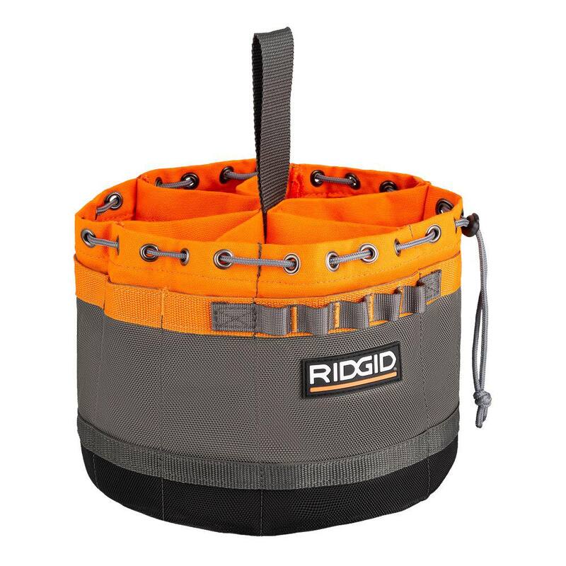 RIDGID 10 in. 19 Pocket Professional Grade Small Parts Organizer Tool Bag - RD25001-TH