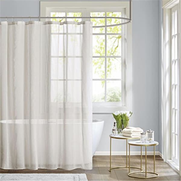 Madison Park 72 x 72 in. Sheer Shower Curtain - White - MP70-5783