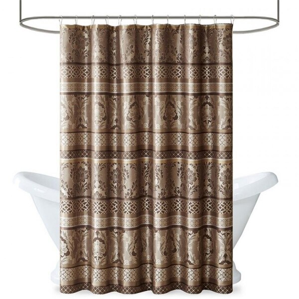 Madison Park Bellagio Jacquard Shower Curtain, Taupe - 72 x 72 in. - MP70-3035