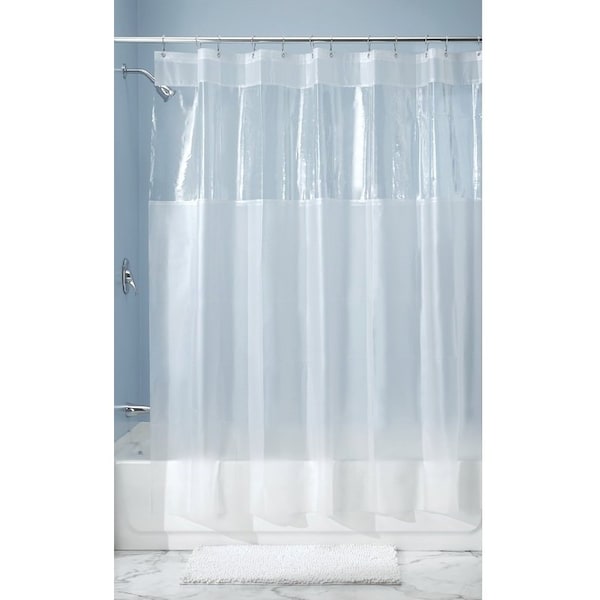 Idesign Shower Curtain, 72 in L, 72 in W, Vinyl, Clear - 26680