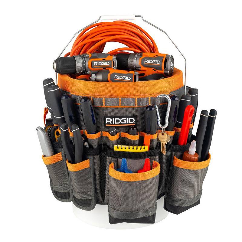 RIDGID 30 in. 35 Pocket Professional Grade Tool Bucket Bag - RD10030-TH