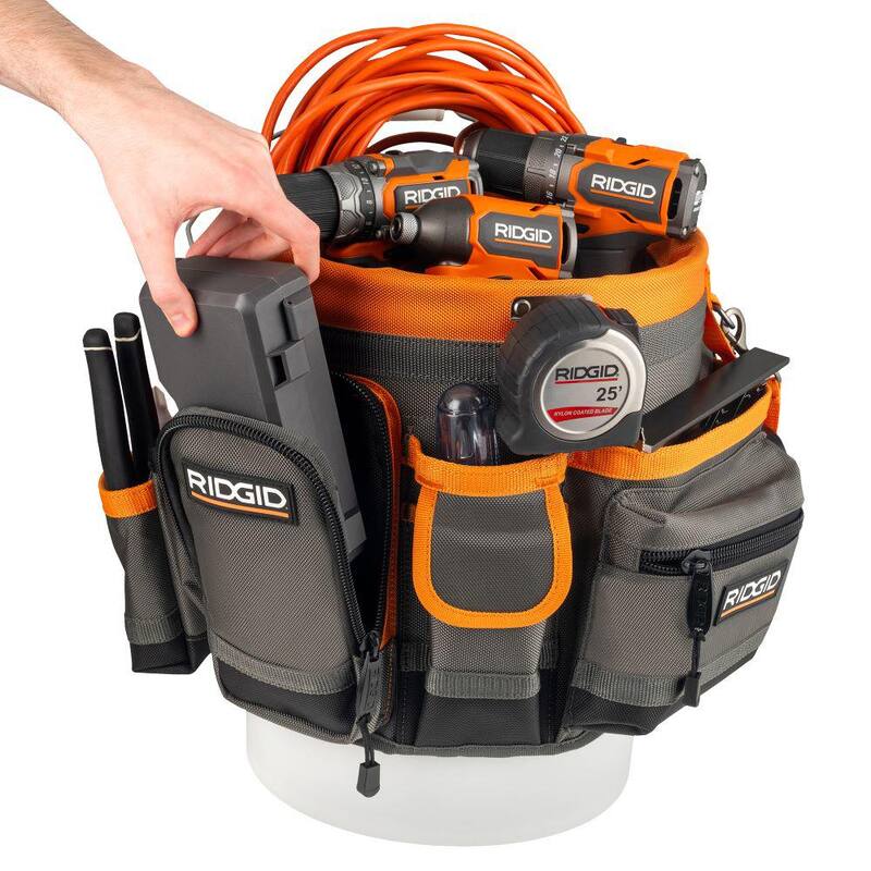 RIDGID 30 in. 35 Pocket Professional Grade Tool Bucket Bag - RD10030-TH
