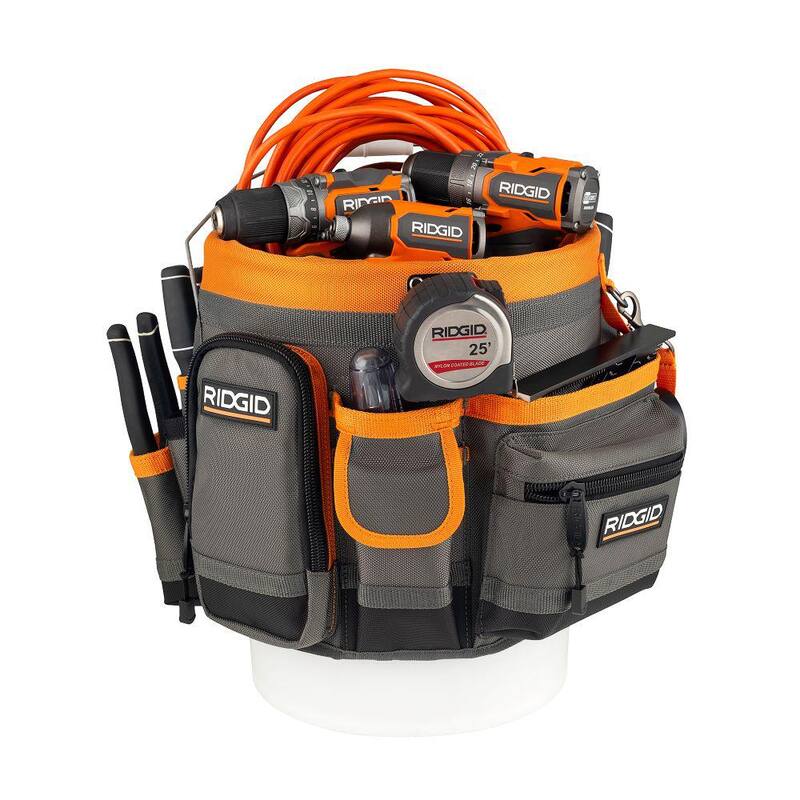 RIDGID 30 in. 35 Pocket Professional Grade Tool Bucket Bag - RD10030-TH