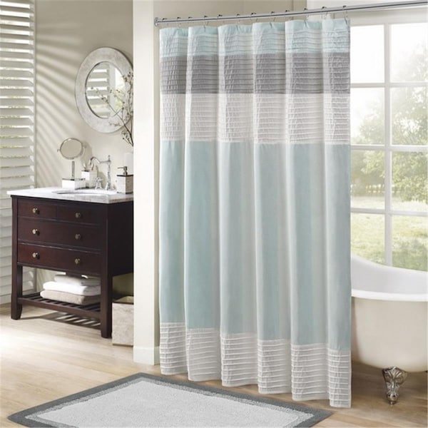 Madison Park Amherst Shower Curtain, Aqua - 72 x 72 in. - MP70-2978