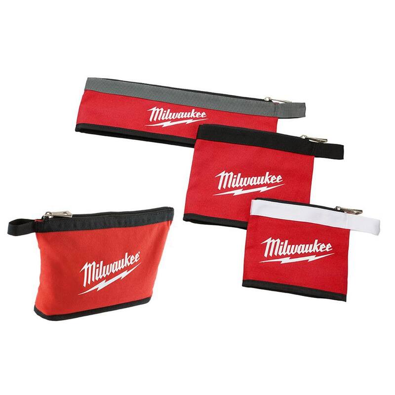 Milwaukee 14 in., 12 in., 8 in. and 6 in. Multi-Size Zipper Tool Bags in Red (4-Pack) - 48-22-8183-48-22-8180