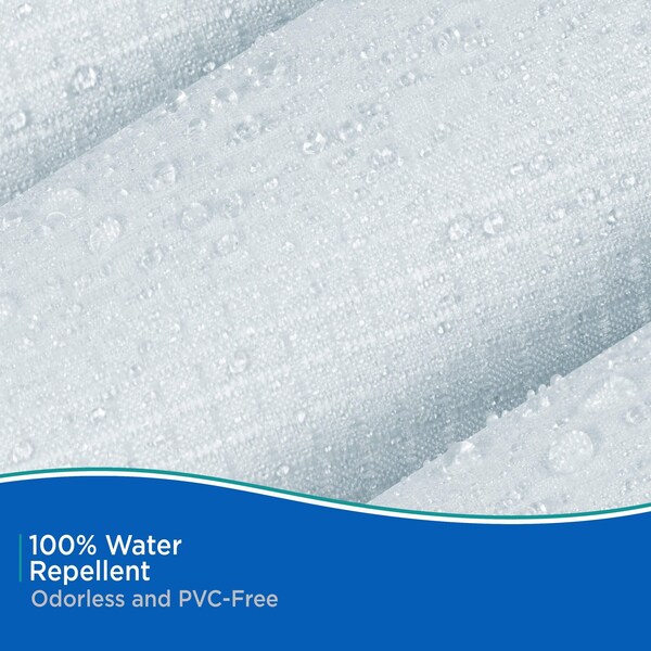 Kenney Mfg Water Repellant Jacquard Fabric Shower Curtain, 70in W x 72in H, Ashley Blue - KN61307PS