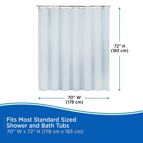 Kenney Mfg Water Repellant Jacquard Fabric Shower Curtain, 70in W x 72in H, Ashley Blue - KN61307PS