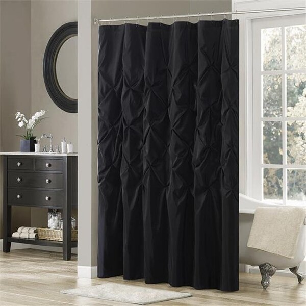 Madison Park Madison Park MP70-3272 Laurel Shower Curtain - Black - MP70-3272