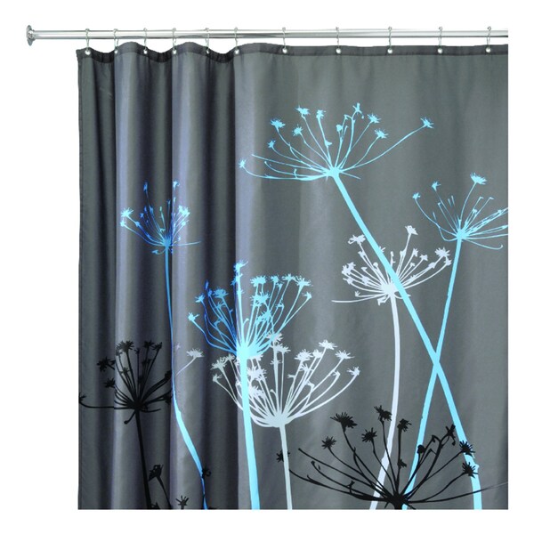 B & K iDesign 72 in. H X 72 in. W Gray Thistle Shower Curtain Polyester - 37221