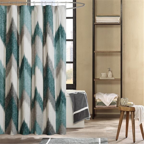 Ink Plus Ivy Kids Alpine Cotton Printed Shower Curtain, Aqua - II70-779