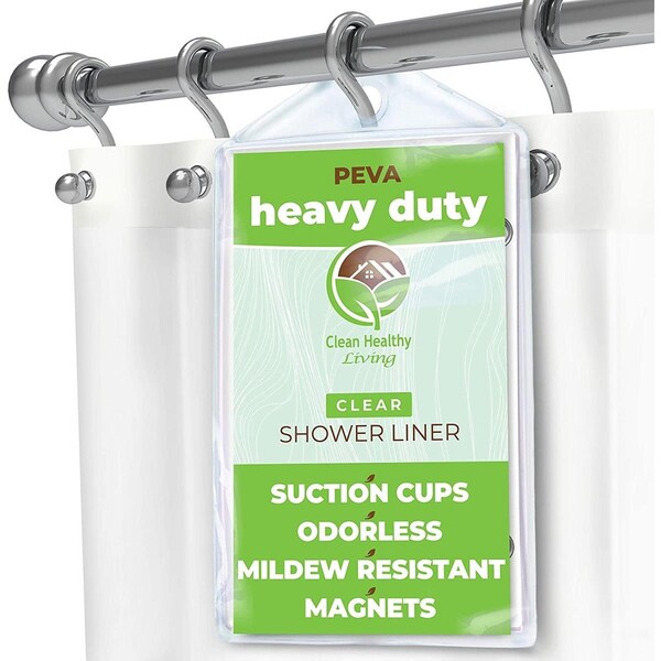 Zenna Home 70 x 72 in. PEVA Heavy Weight Shower Liner, Clear - ZE572496