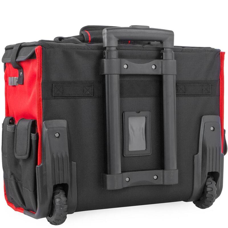 XtremepowerUS 11 in. x 18 in. Jobsite Rolling Tote Tool Bag Storage Organizer Backpack - 90700-XPH