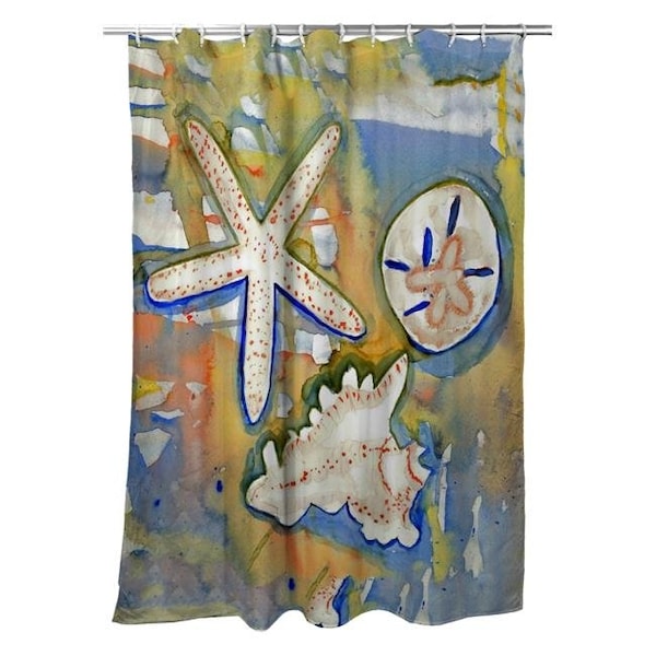 Betsy Drake Betsy Drake SH603 70 x 72 in. Beach Treasures Shower Curtain - SH603