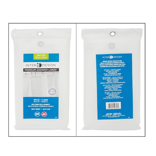 Interdesign iDesign 72 in. H X 72 in. W Clear Shower Curtain Liner EVA - 14757