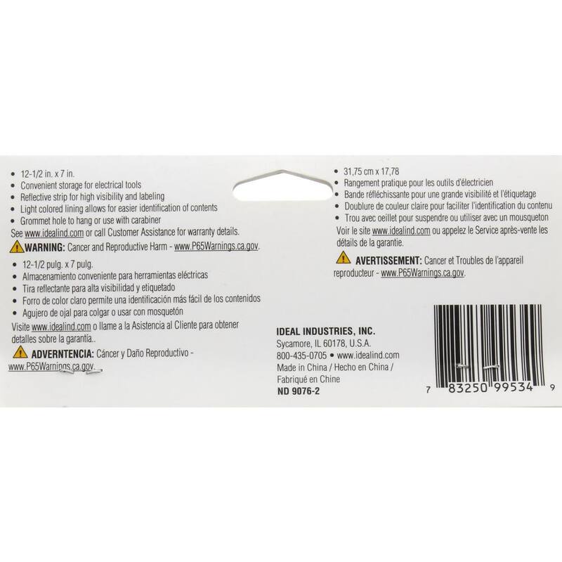 IDEAL Zipper Bag, Flat Pouch 12.5 in. x 7 in. x 0.5 in. - 37-050