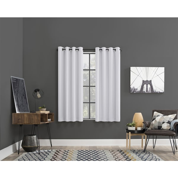 Sun Zero Sun Zero Norwich White Blackout Curtains 80 in. W X 63 in. L - AC-NRWCH63WHT