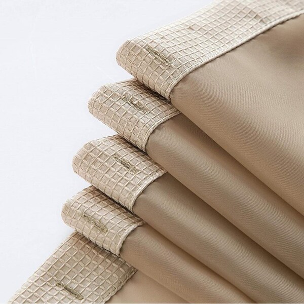 Homeroots 72 x 70 x 1 in. Mocha Sheer & Grid Shower Curtain & Liner Set - 399751