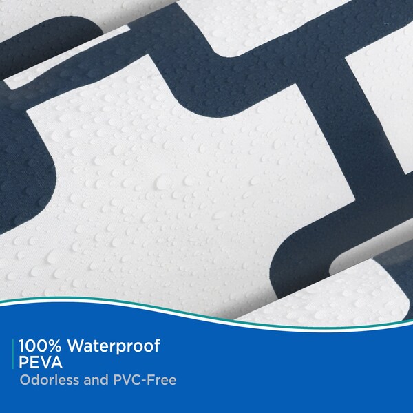 Kenney Mfg Medium Weight Decorative PEVA Shower Liner, 70" W x 72" H, Round Up - KN61285