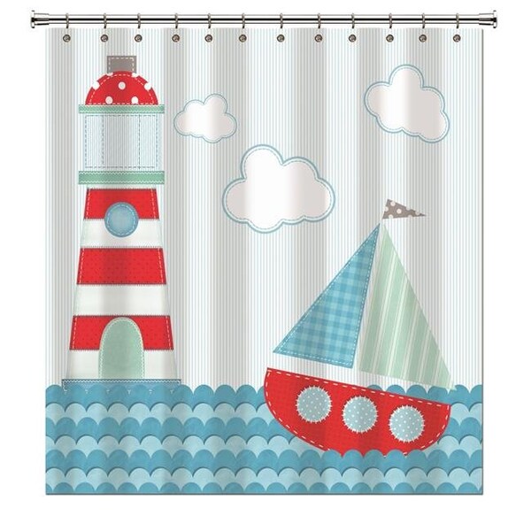 Borders Unlimited Borders Unlimited 70000 72 x 72 in. Ahoy Shower Curtain - 70000