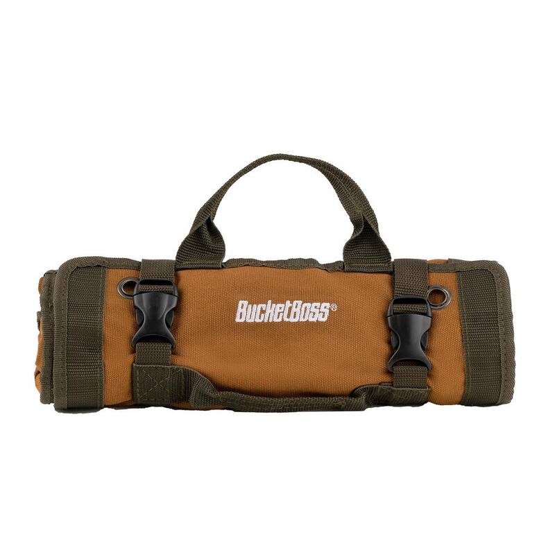 BUCKET BOSS 27 in. Super Tool Roll with 6 Zippered Pockets in Brown - 74004