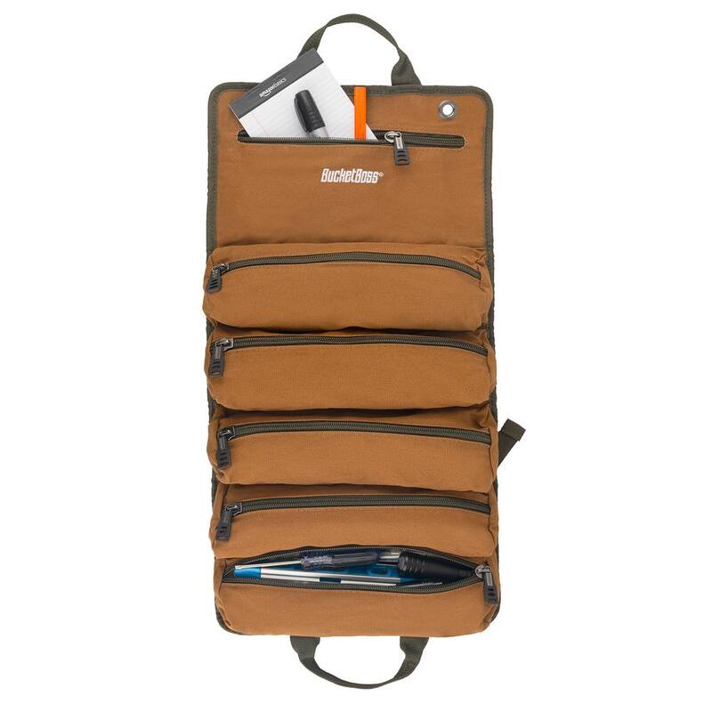 BUCKET BOSS 27 in. Super Tool Roll with 6 Zippered Pockets in Brown - 74004