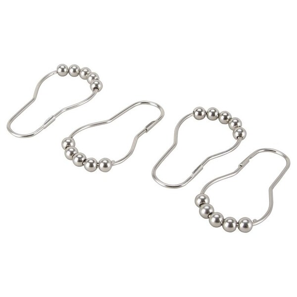 Simple Spaces Roller Ball Curtain Hook, Steel, Brushed Nickel, 1-1/2 in W, 3 in H - SD-BH-SN